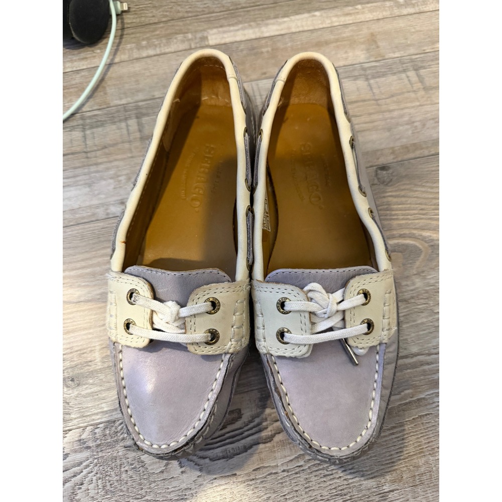 Sebago Womens Boat Shoes Bala Metallic Red Lavender Size 6.5M